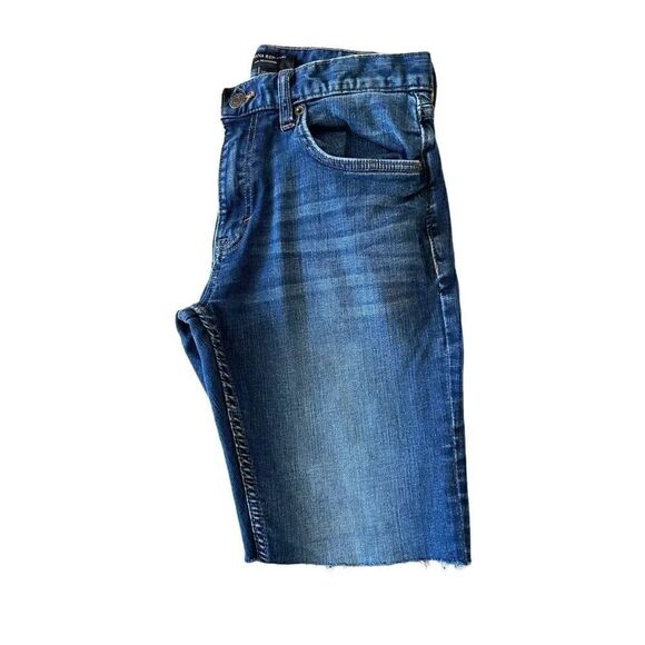 Banana Republic Slim Techmotion Men Raw Hem Blue Short Jeans SZ 30 - Picture 3 of 4